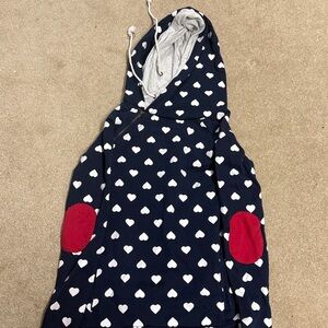 Ampersand Avenue Heart Print Hoodie with Red Elbow Patches